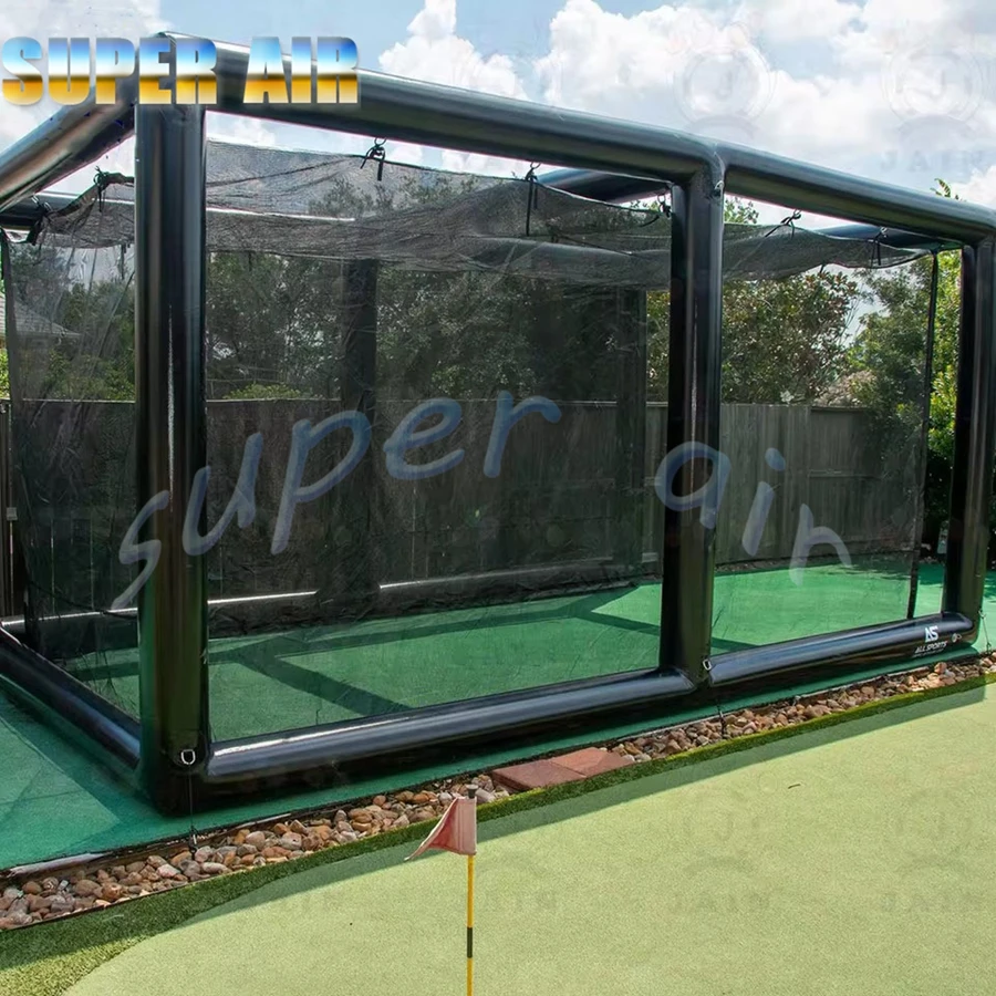 Draagbare aanpasbare opblaasbare golfsimulatorbehuizing binnen/buiten golfoefenkooi voor verhuur