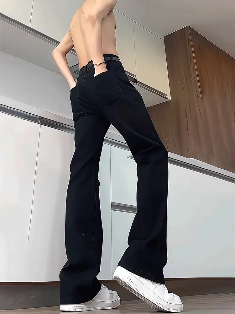 

Эластичные мужские облегающие джинсы Bla Le Blade Knife с высокой талией, прямые расклешенные брюки с микро-расклешенными штанинами, молодежные современные износостойкие