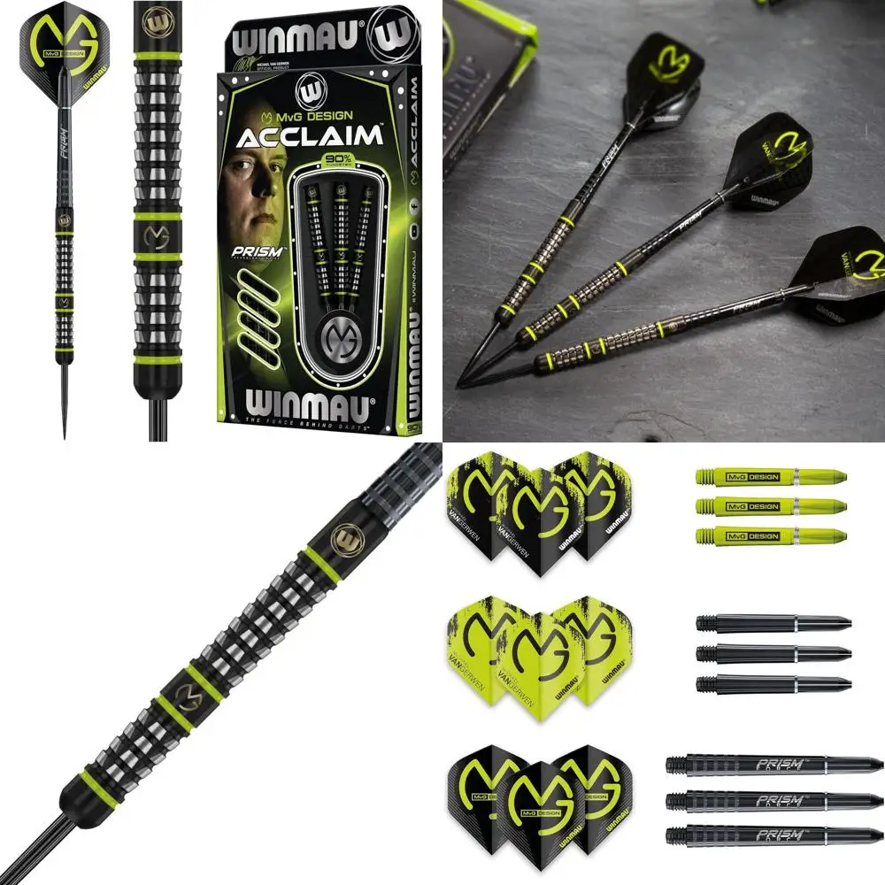 

25g Tungsten Darts Set by MvG Acclaim with Flights and Shafts