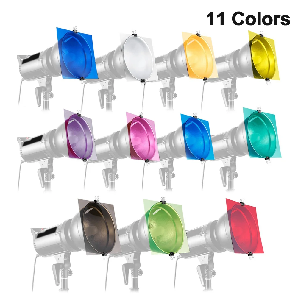 11colors Lightweight Color Correction Photo Stage 30cm Absorption Lighting Gel Filter Flash Light Theater Transmission Video