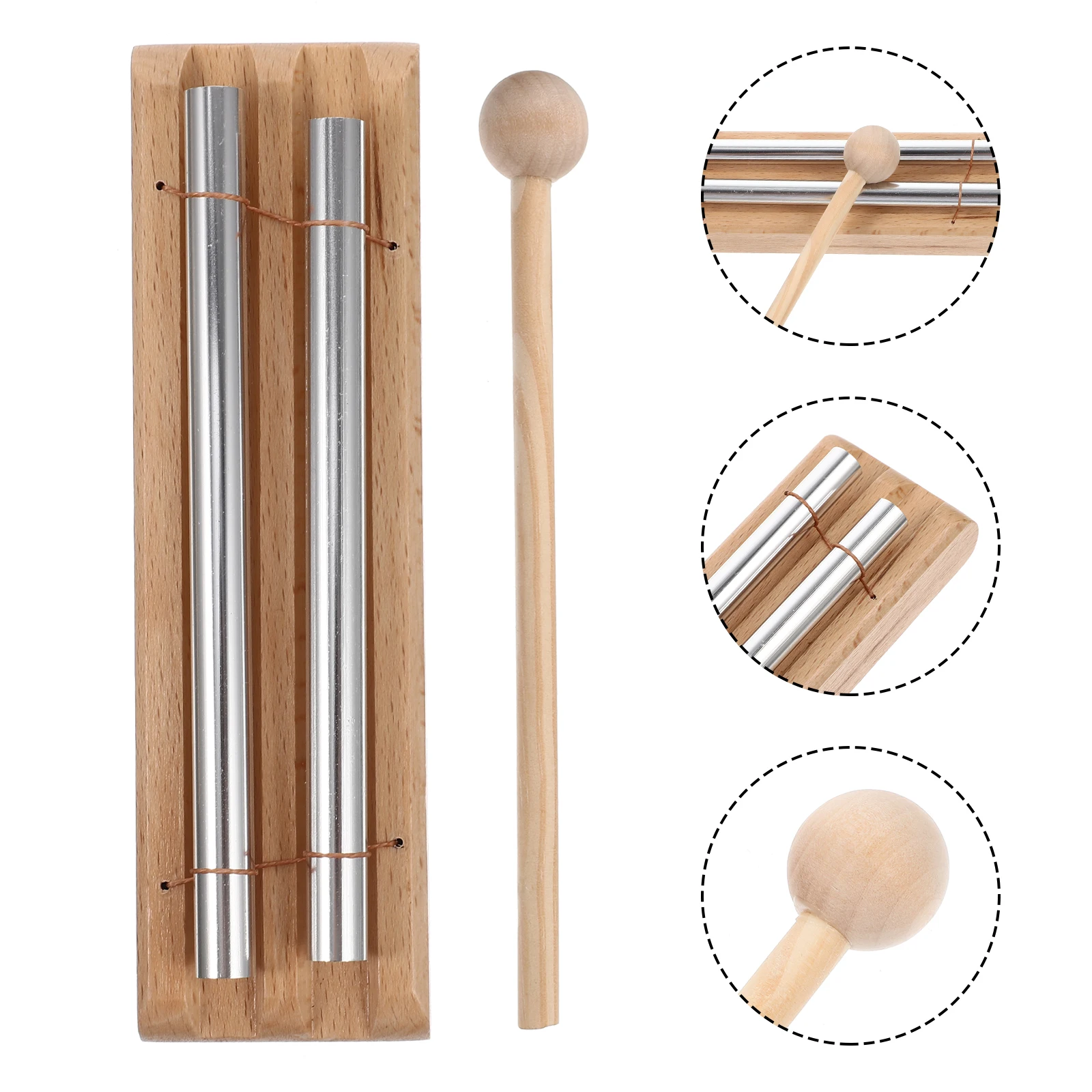 

Wood Base Metal Tube Clear Sound Meditation Chime Yoga Class Kids Toy Percussion Instrument Traditional Adornment