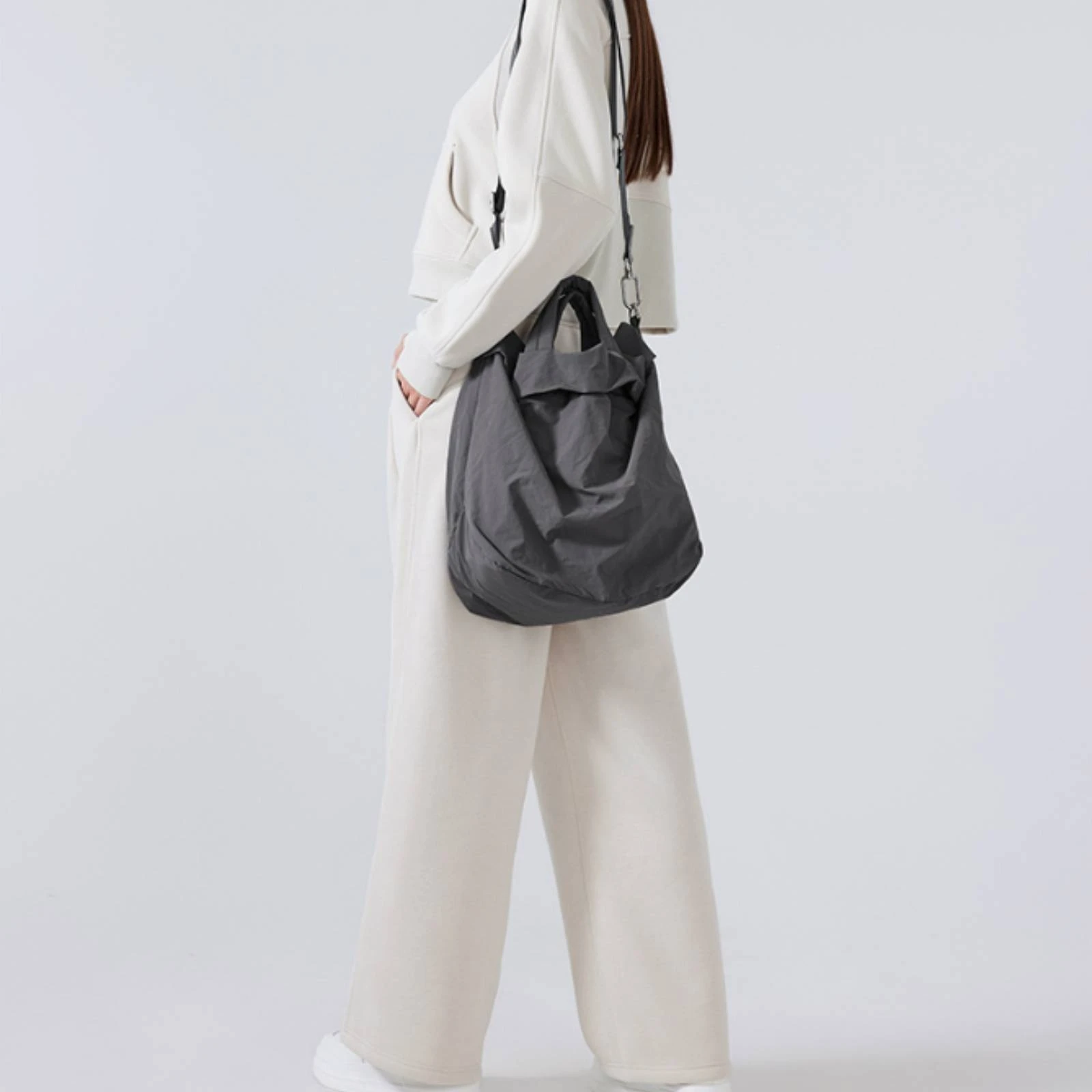 Tote with Shoulder Strap Lightweight Tote Bag Crossbody Bag Adjustable Handbag Structured for Travelers, Daily Use, Travel