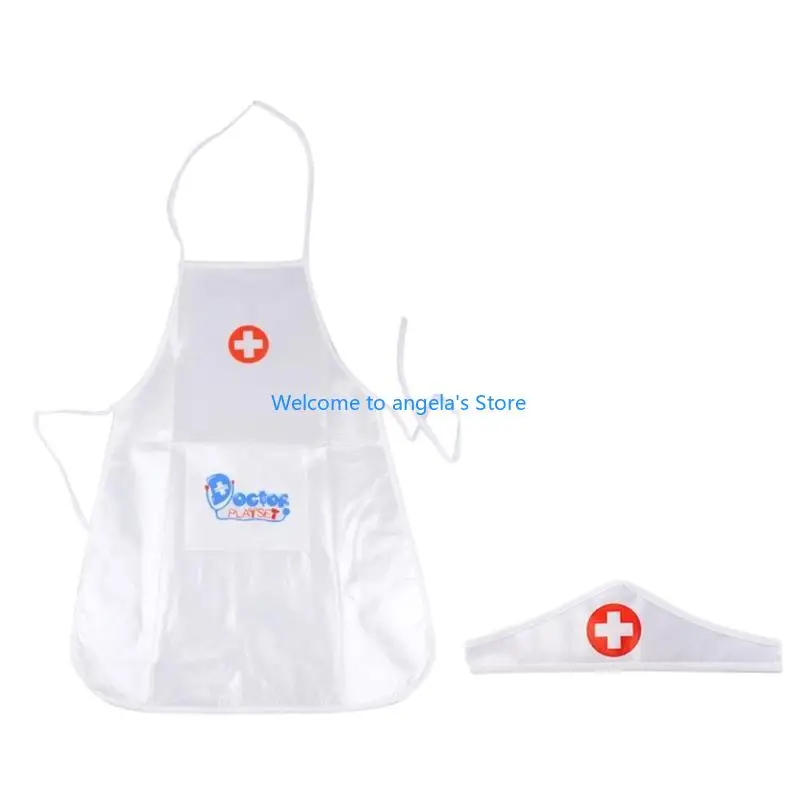 X4YC điều chỉnh trẻ trang phục y tá tạp dề với vai trò đầu Halloween quà tặng Halloween