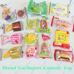 Japanese Style Bread Capsule Toy Slow Rising Squishy Bagged Bakery Squeeze Simulation Food Stress Relief Keychain for Gashapon