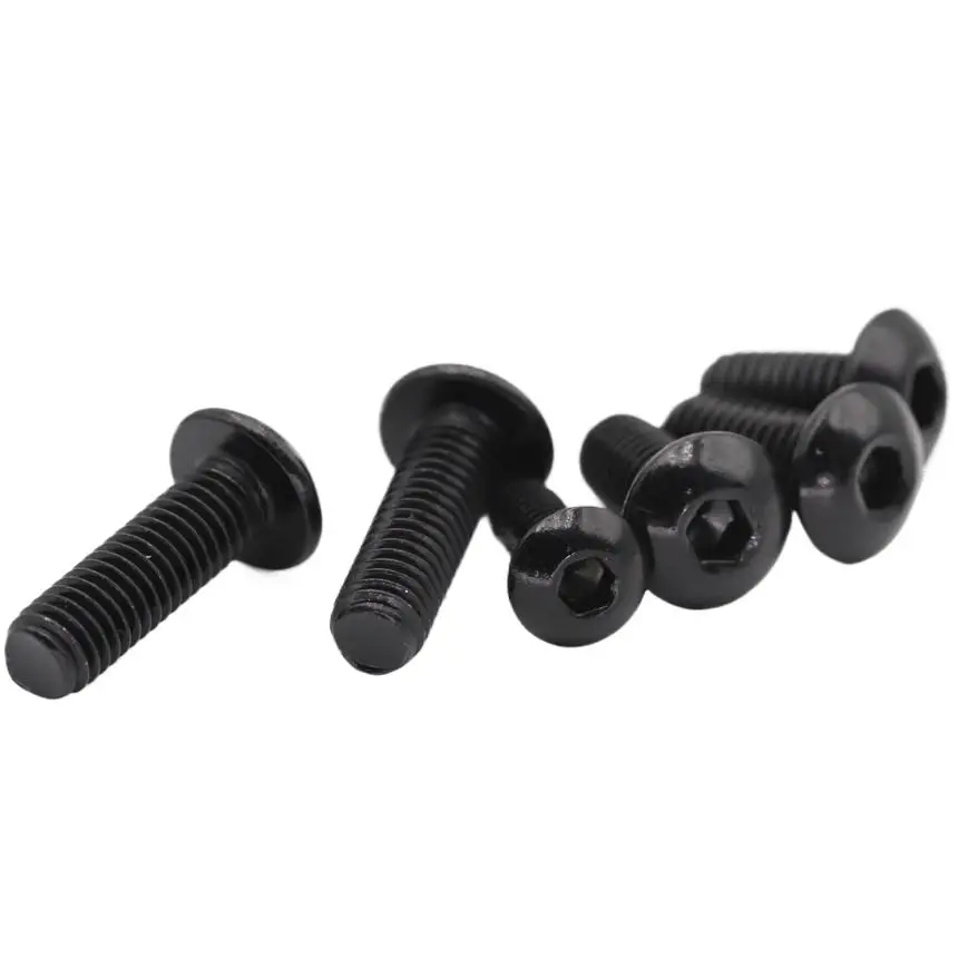 M2 M2.5 M3 M4 M5 M6 M8 3/4/5/6/8/10-50mm ISO7380 Black 304 Stainless Steel Hex Hexgaon Socket Button Round Allen Head Bolt Screw