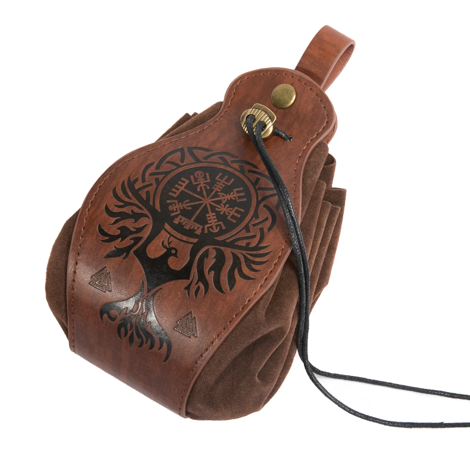 Bolsa de dinero vikinga Medieval, accesorios de Cosplay Medieval, cinturón colgante, bolsa de dados, monedero con cordón de cuero sintético para hombres y mujeres