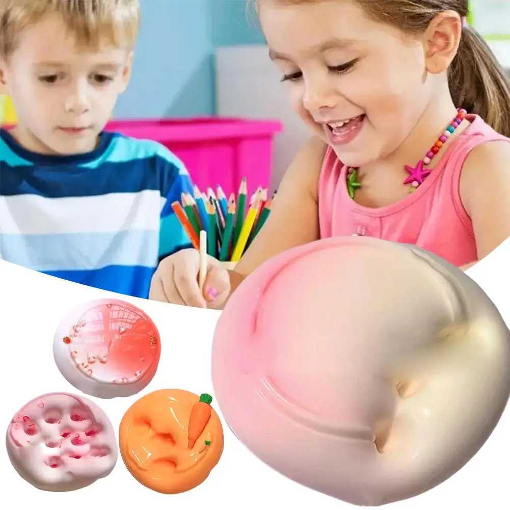 Peach Crystal Slime Fake Candy Non Sticky Slime Soft Jelly Clay For Girl Boy DIY Bubble Slime Beautiful Color Mixing Cloud Slime