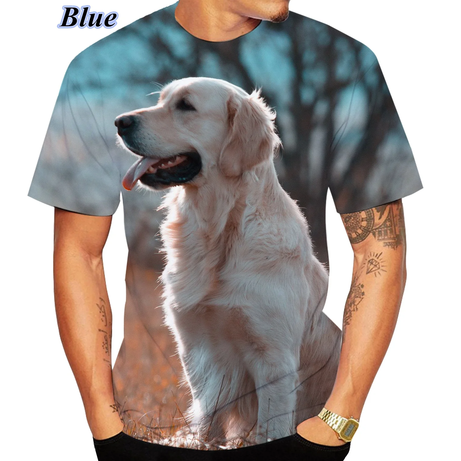 قميص لابرادور مسترد ثلاثي الأبعاد قابل للتنفس ومريح ، تي شيرت ناعم للرجال والنساء ، صيفي #2