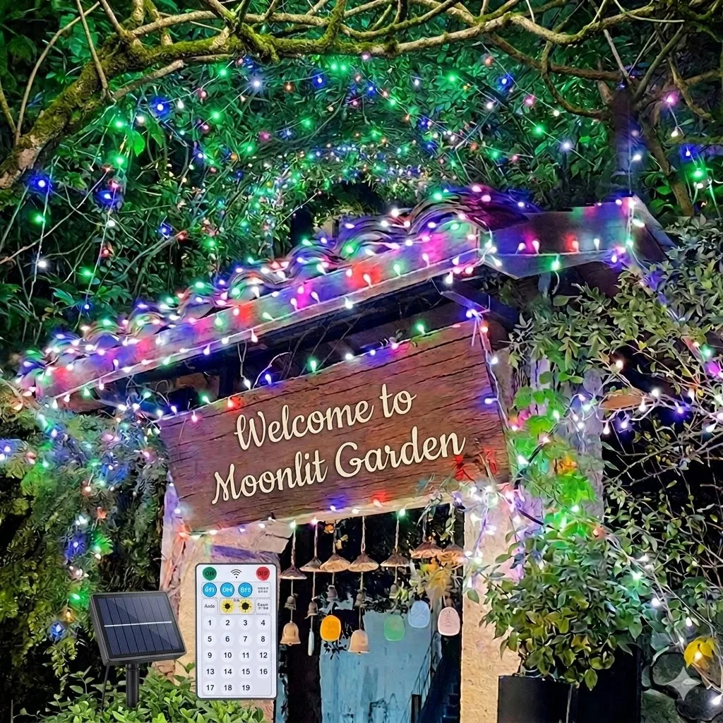 Macaron Solar Cherry Globe Lights USB Rechargeable 11 Modes Stepless Dimming Fairy Light for Balcony Patio Bedroom Wedding Decor