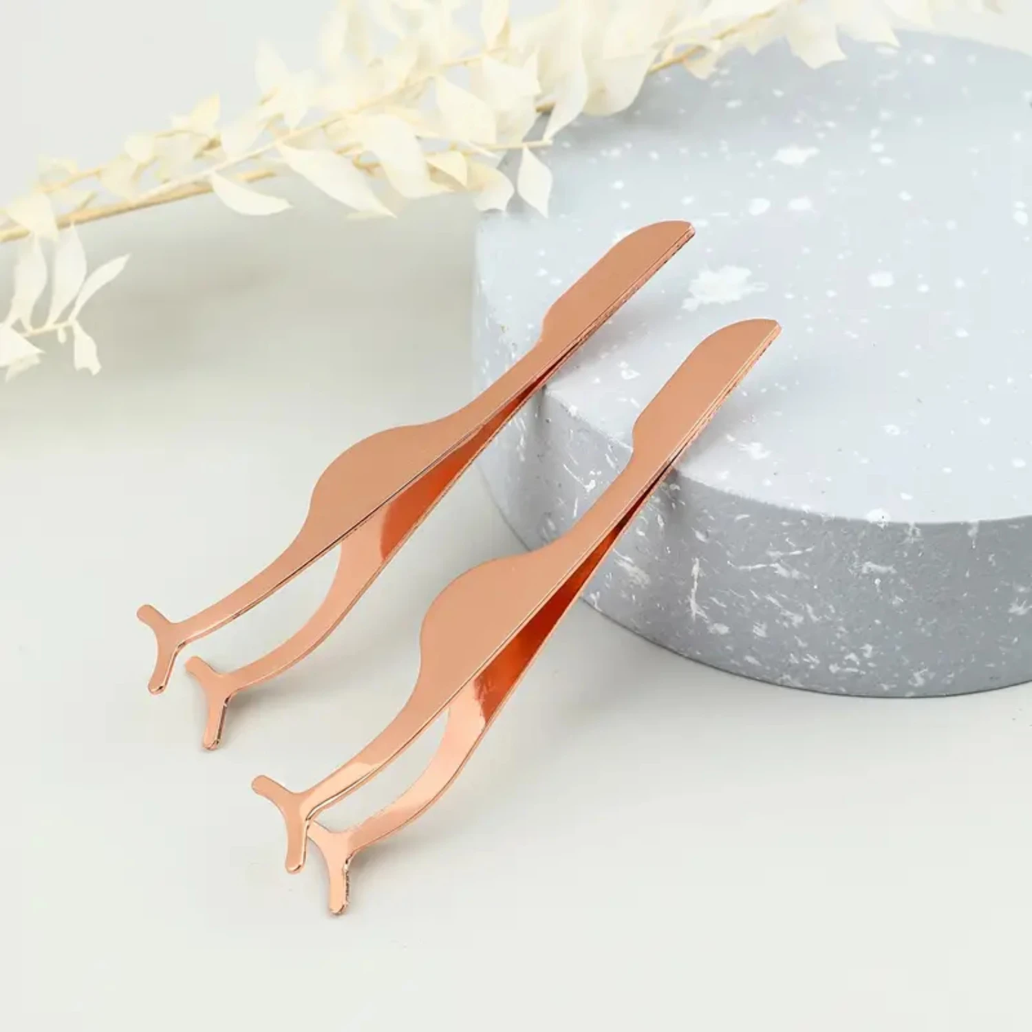 Пинцет-аппликатор для наращивания ресниц из нержавеющей стали розового золота с прецизионными насадками - профессиональный аппликатор для ресниц для Ea