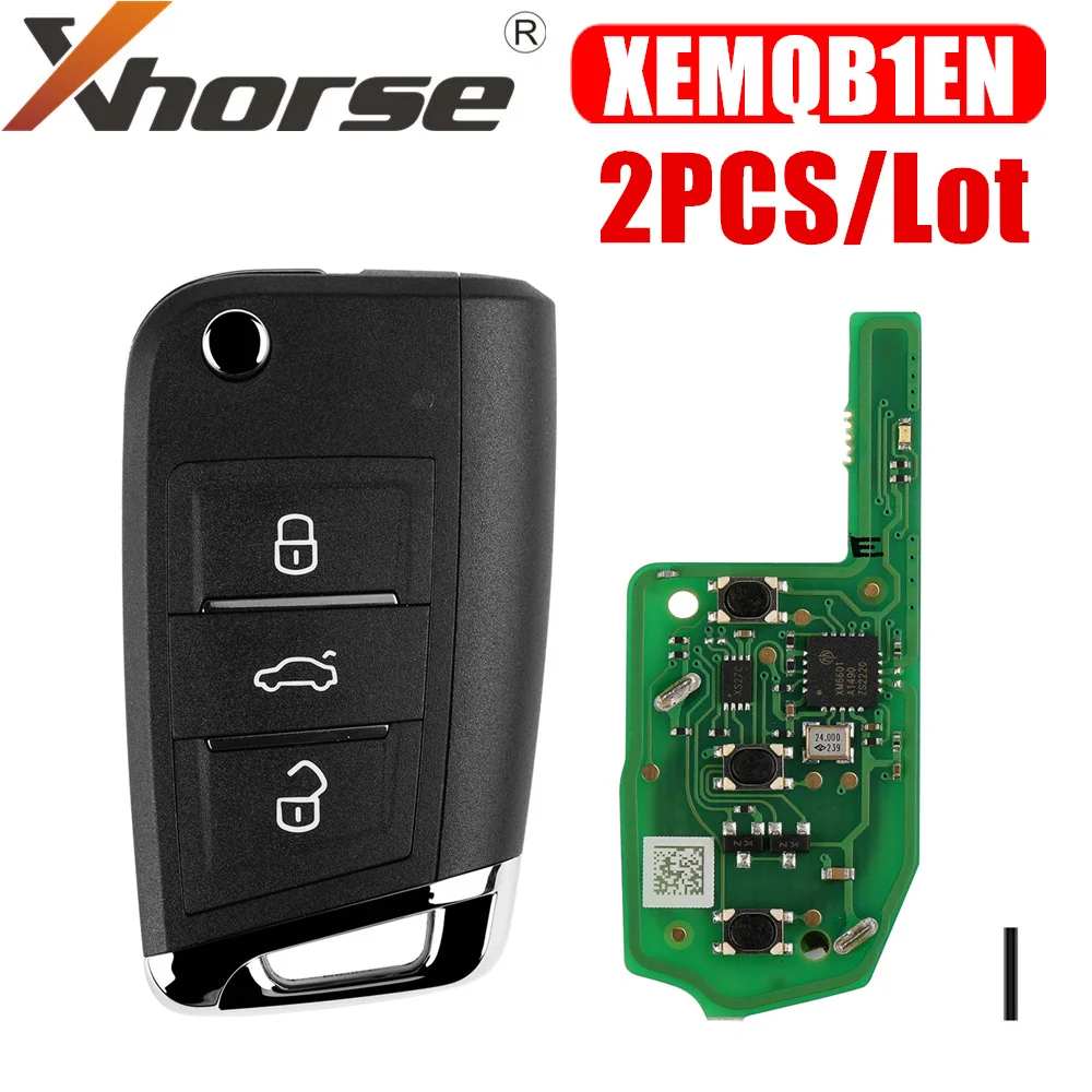 Xhorse XEMQB1EN Kunci Super Jarak Jauh untuk MQB 3 Tombol dengan Chip Super Bawaan Versi Bahasa Inggris 2 Buah
