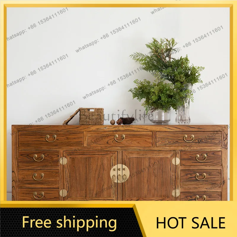XX. Modern new Chinese-style multi-functional dining side cabinet solid wood storage entrance cabinet