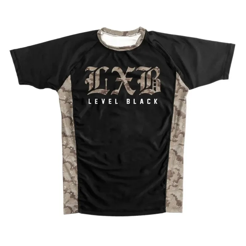 V1 LXB AJJ V2 BLACK RASH GUARD Levelxblack Jersey T-shirt Quick Drying Suit Gym Tee RANKED V2 RASH GUARD NIVEL NEGRO RAASH GUARD