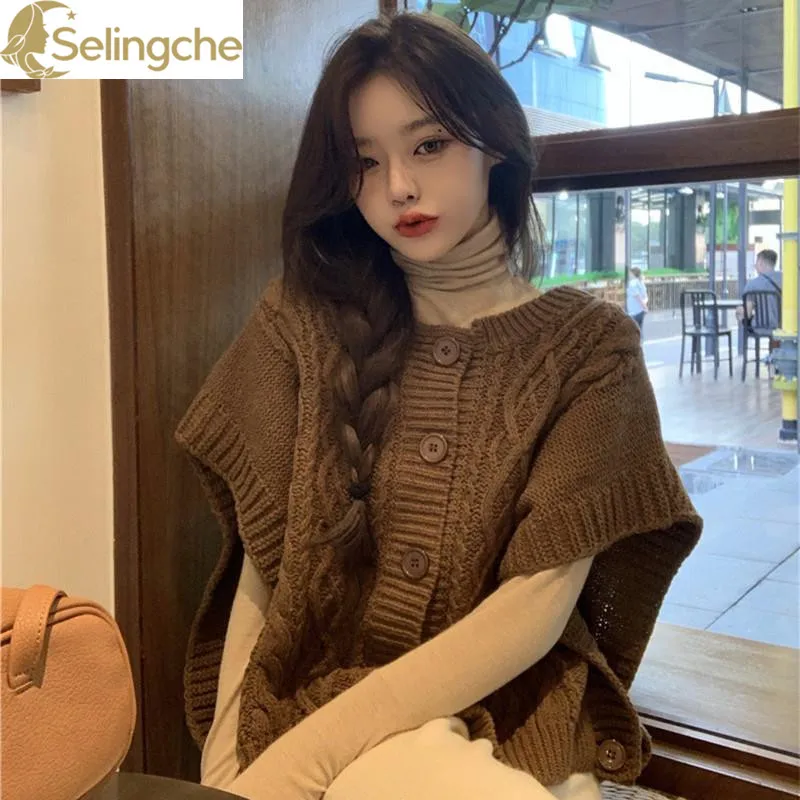 

Retro Sweater Vest Women's Spring and Autumn New Styles Korean Style Western-style Slimming Knitwear Cardigan