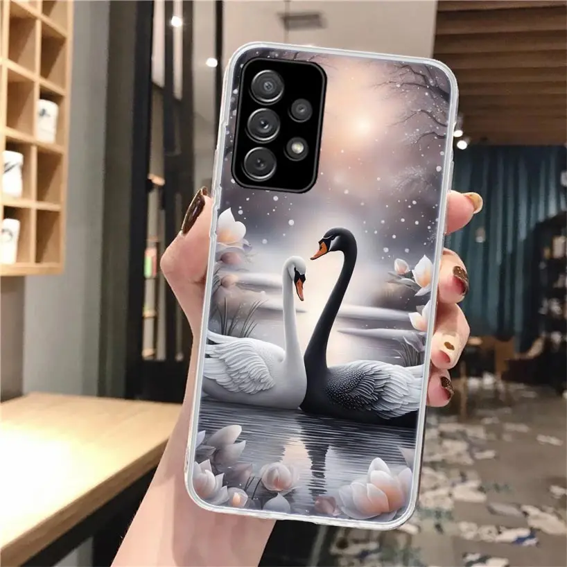 Black Swan Noble Soft Phone Case For Samsung Galaxy A14 A13 A12 A15 A54 A53 A52 A55 A34 A33 A32 A35 A24 A23 A22 A25 A04S A03S image 3