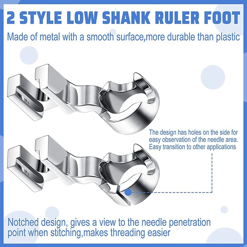

4 Pieces Low Shank Ruler Foot For Freemotion Quilting 1/4 Inch Thick Rulers, Ruler Quilting Foot Compatible With Singer