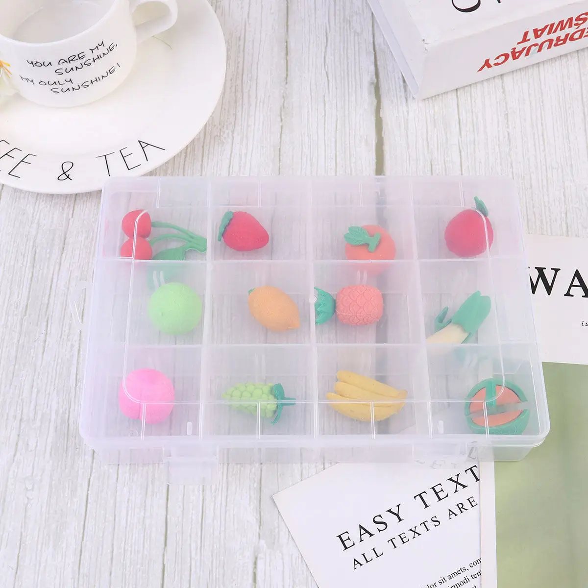 12Pcs Fruit Eraser Set Cute Adorable Design Clean Pencil Marks Safe Comfortable for Students Artists Teachers School
