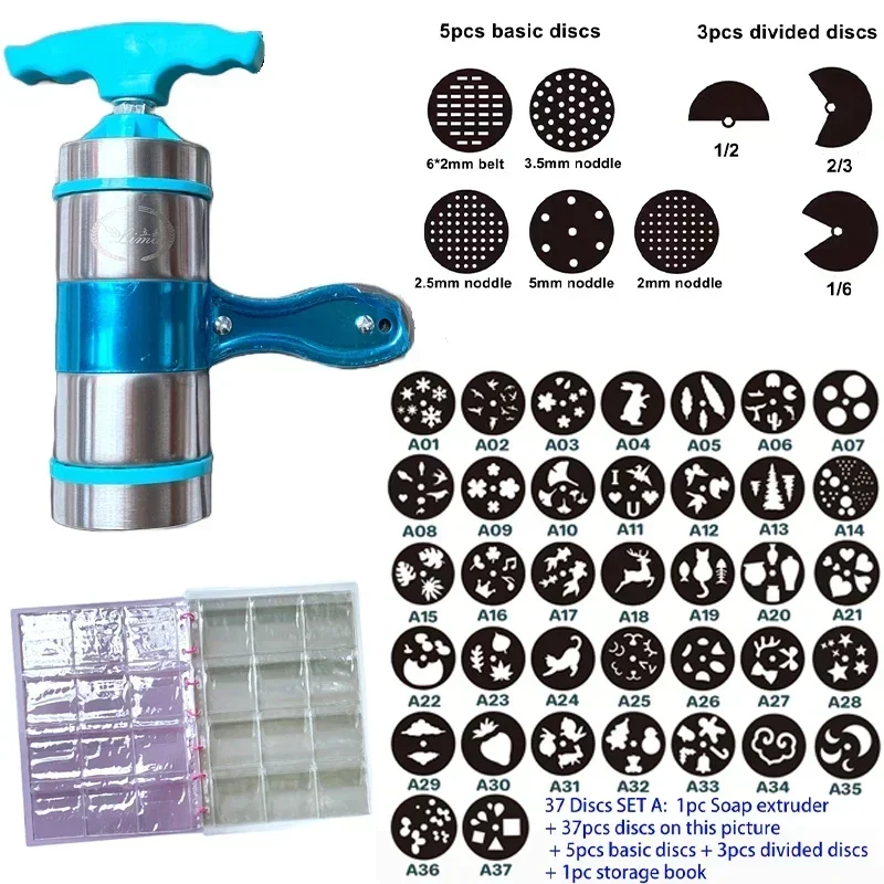 

Soap Extruder Disks Stainless Steel Soap Maker Kit SET 37 Discs for Handmade Soap Design DIY Sculpture Making Tool Supplies