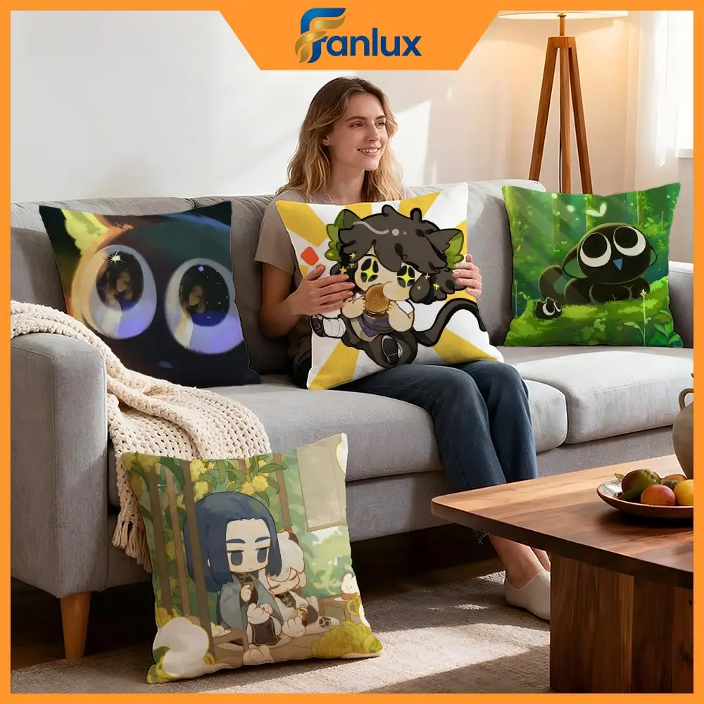 Anime The Legend of Hei Cushion Cover 4Pcs Decorative Covers Soft Cushion Case for Sofa Couch Decor 40x40 45x45 Pillowcases