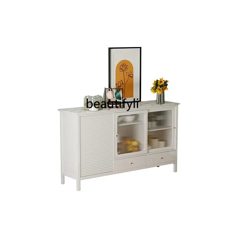 

Шкаф-буфет в американском стиле, шкаф для хранения из цельного дерева, простой современный винный шкаф, закаленное стекло Changhong, маленькая квартира