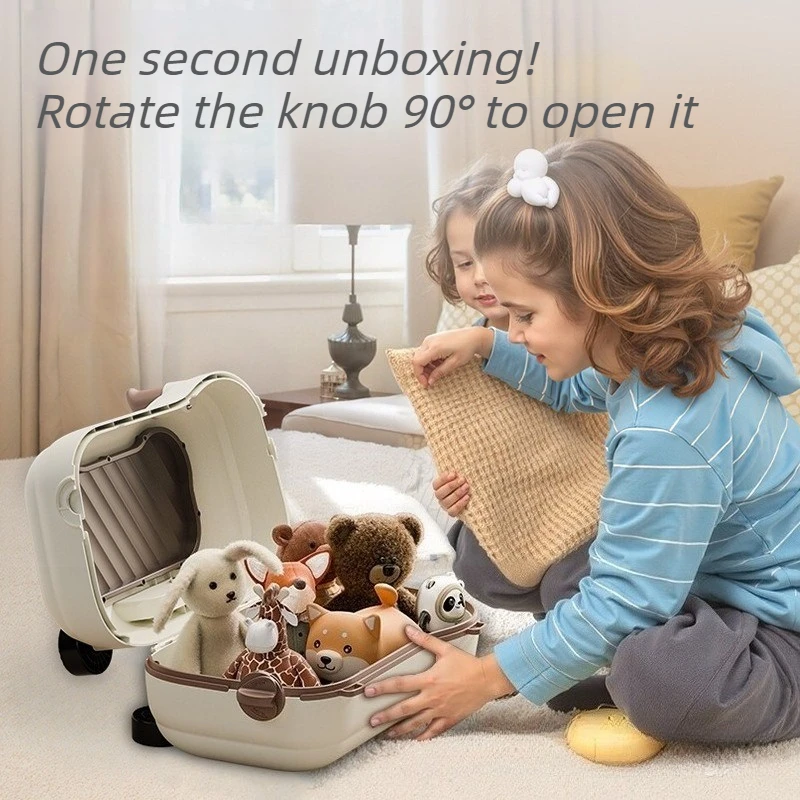 Kids Ride on Suitcase Outdoor Toys Cartoon Riding Toy for Toddlers Portable Travel Luggage Box Sports Toy Boys Girls Gifts