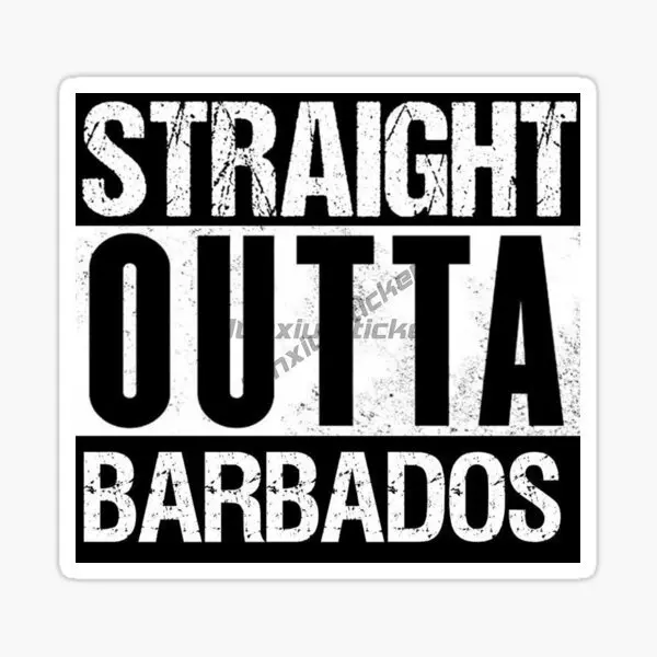 BARBADOS العلم الوطني وشعار نافذة شاحنة سيارة الفينيل ذاتية اللصق ملصق ممتص للصدمات مقاوم للماء محمول جدار صائق
