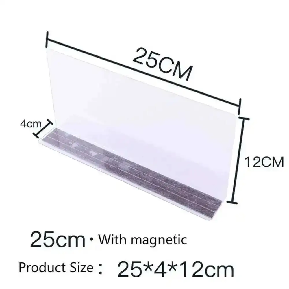Clear Shelf Divider Baffle PVC L Shaped Separator Shelf Merchandise Dividers For Supermarket Store Home Clapboard Organizer