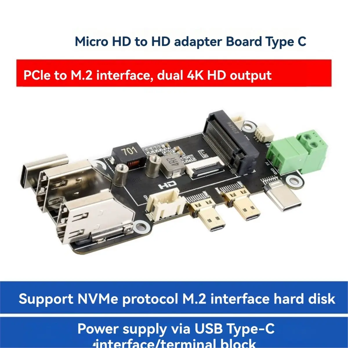 T577C Tools- for 5 4B Micro--Compatible to -Compatible Multifunctional Adapter Dual 4K Output Type-C