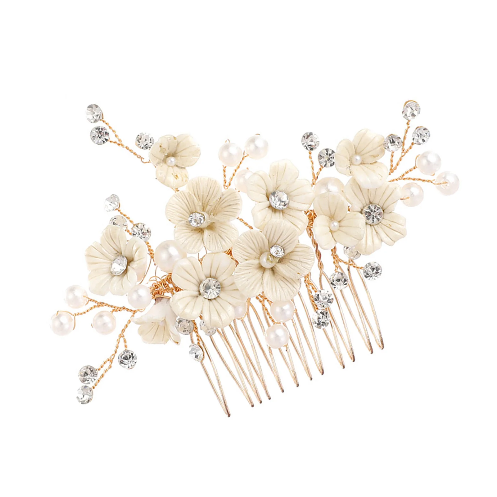 

Hair Jewelry Wedding Bridal Hair Comb White Flower and Pearl Elegant Side Hair Comb for Hair DIY Accessory Hair Styling