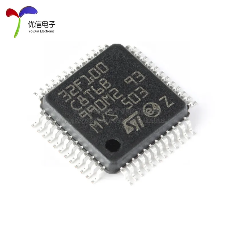 10PCS original authentic STM32F100C8T6B LQFP-48 ARM Cortex-M3 32-bit microcontroller MCU