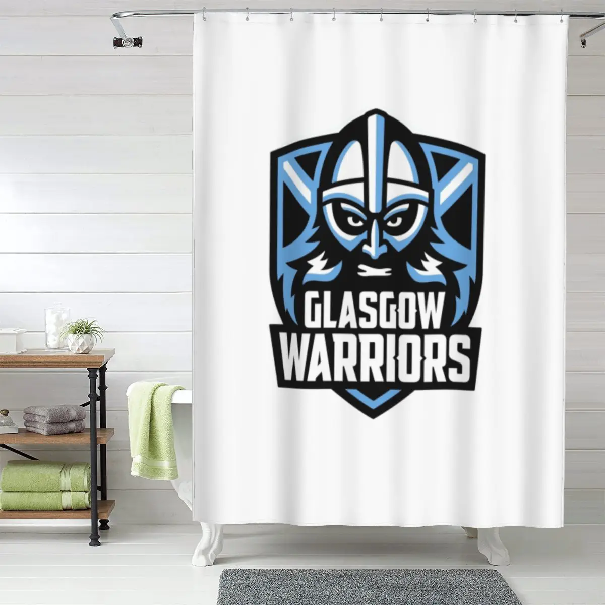 

Занавеска для душа Glasgow Warriors Icon, полиэстеровая, водонепроницаемая, для ванной комнаты, с крючками