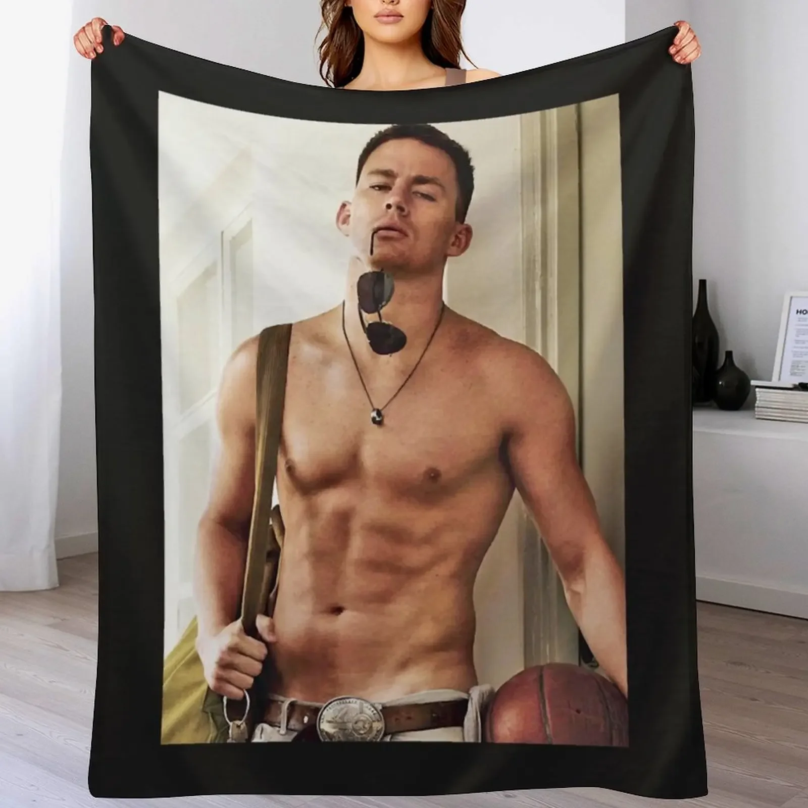

Channing Tatum Throw Blanket Warm Plush Fuzzy Blanket for Living Room