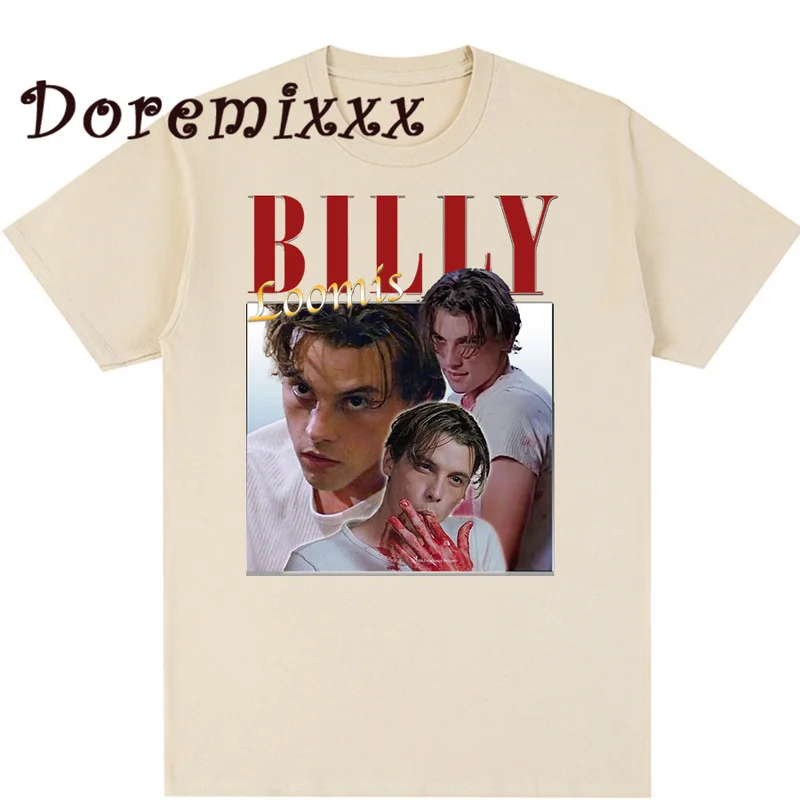 90s Billy Loomis Vintage Clothes T-Shirt Unisex Tee Shirt Cotton T-Shirts for Men Scream Horror Funny Hip Hop Streetwear Women