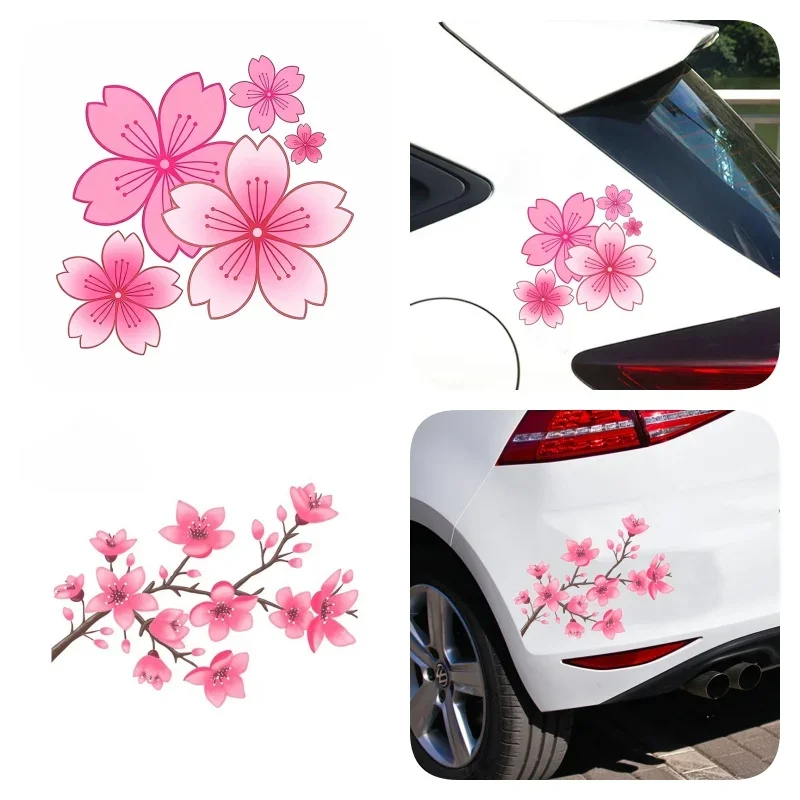 1Pc Sakura Cherry Blossom Scratch Resistant Vinyl Car Sticker for Helmet, Camper Window & Motorcycle Decor