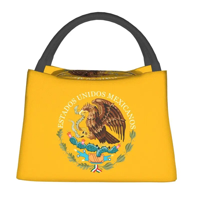 Coat Of Arms Of Mexico Lunch Box Women Leakproof Mexican Flag Seal Thermal Cooler Food Insulated Lunch Bag Travel Work Container