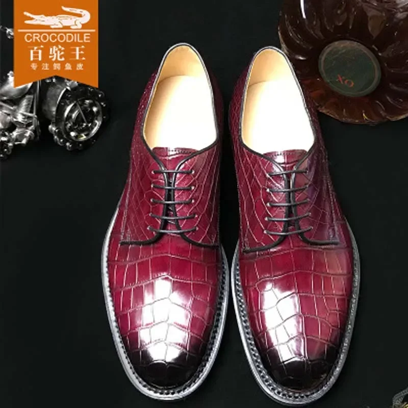 chue crocodile leather  men shoes manual brush color  men  suit  business crocodile  Leather men shoes