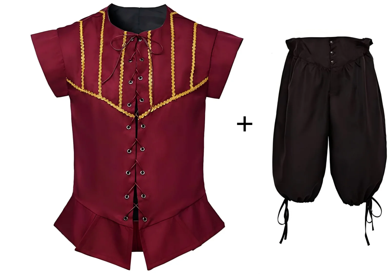 Middeleeuwse shirts gotische steampunk Victoriaanse piraat cosplay kostuum volwassen tops broek vetersluiting shirt Larp vintage