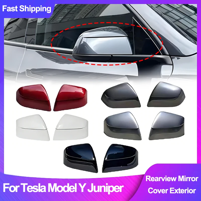 

For Tesla Model Y Juniper 2019-2026 Side Mirror Cover Rearview Mirror Cap Housing Door Wing Mirror Cover Protector Accessories