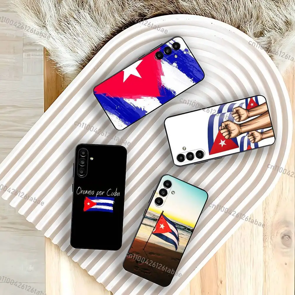 Cuba Flag Aesthetic For Samsung Phone Case A20,A21s,A22,A31,A32,A52,A53,A72,73,A80 Soft Black Cover