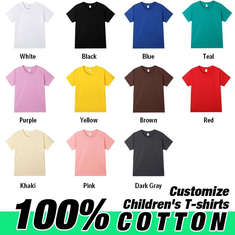 3-13Years Summer Children's Short Sleeve T-shirt Cotton Baby Clothes Boys Girls High Quality T-shirt Kids Shirt Solid Tees Tops