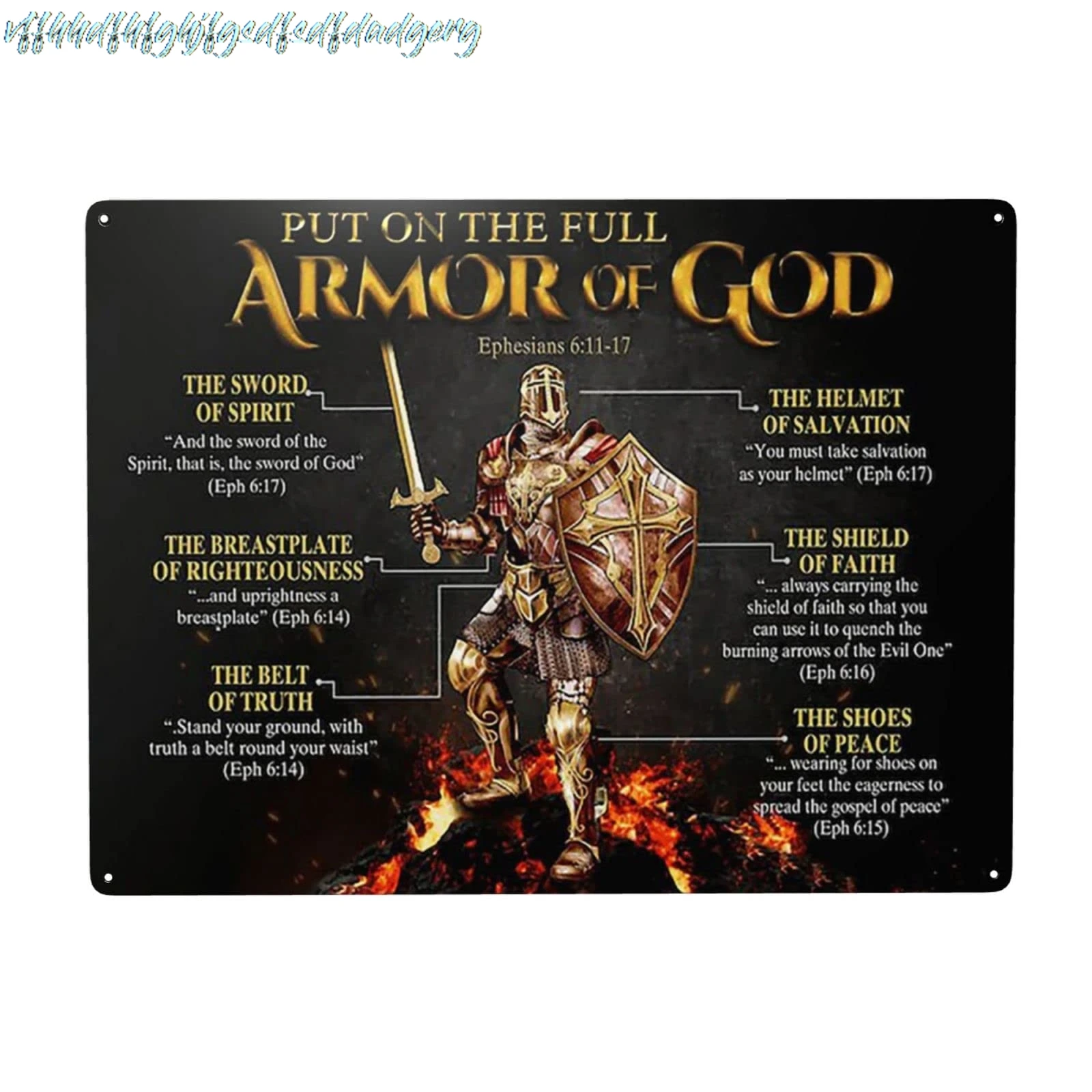 WZVZGZ Armor of God Tin Metal Sign Wall Decor Fun Decoration for Home Kitchen Bar Room Garage Vintage Poster Plaque 8inchx1 sign