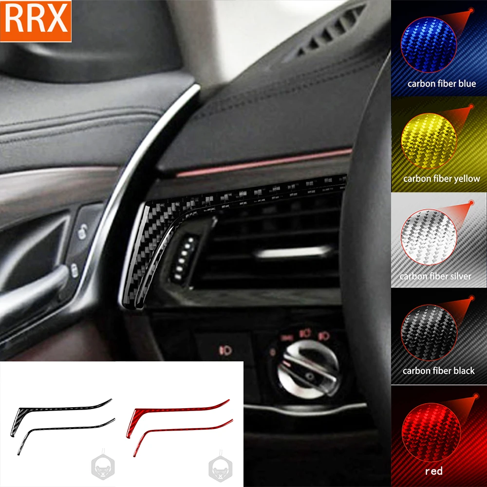 For BMW 5 Series G30 2016-2022 Driver Seat Air Outlet Frame Trim Cover Tuning Soft Real Carbon Stickers Car Interior Accessories