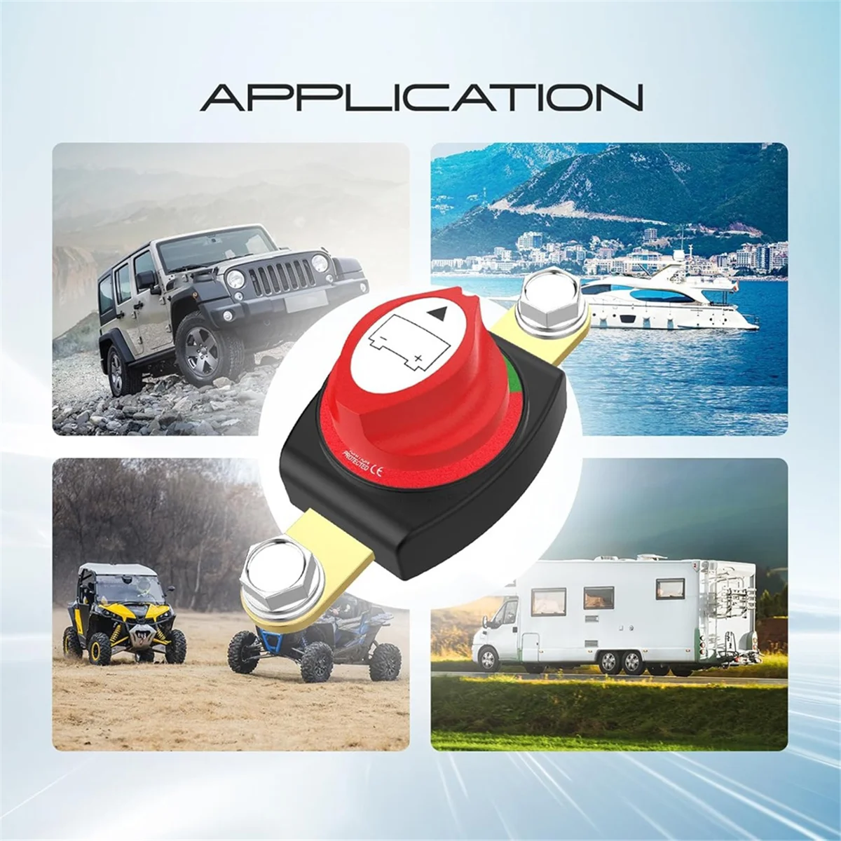 ABXHH – interrupteur de déconnexion de batterie à poteau latéral, interrupteur de coupure de batterie 12-48V, interrupteur d'arrêt de batterie robuste pour voiture RV (on/arrêt)