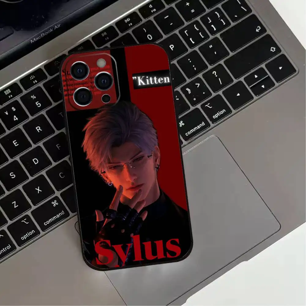 حافظة هاتف G-Game LOVE AND DEEP SPACE لهاتف iPhone 17,16,15,14,13,12,11 Plus، Pro Max، XS، غطاء أسود من السيليكون الناعم