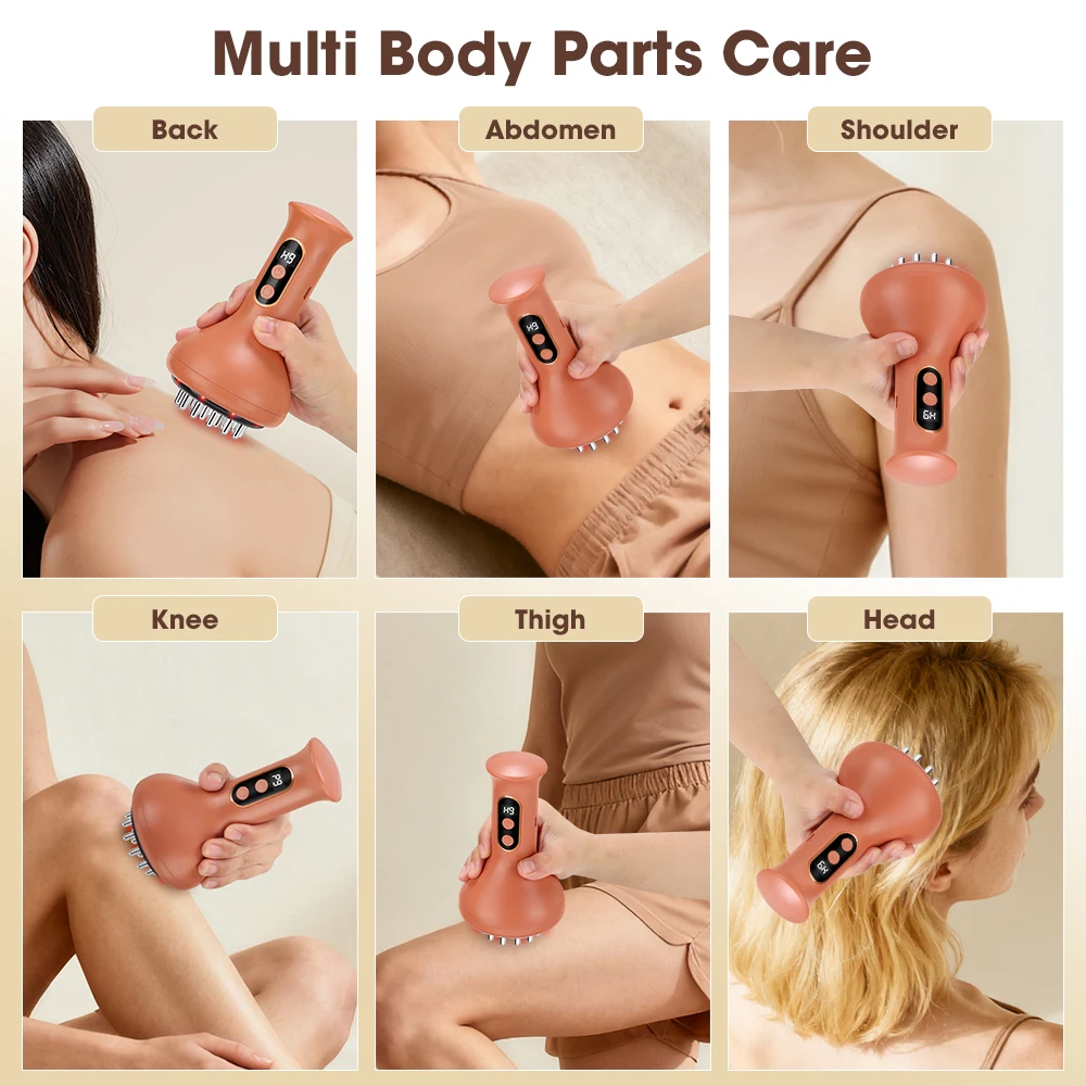 Masajeador Abdominal eléctrico recargable para compresa caliente y capacidad de ventosas Guasha ajustable masaje de brazos y piernas adelgazante