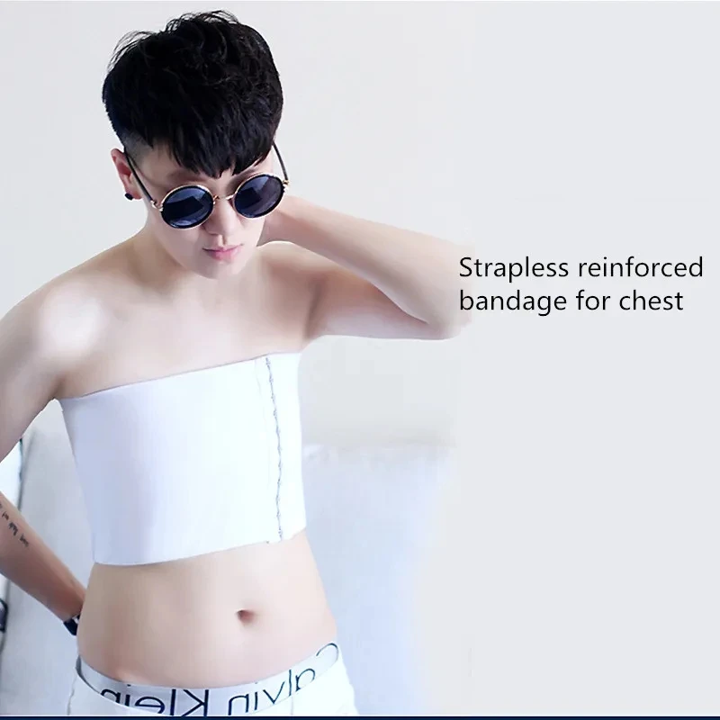 Strengthen Bandage Strapless Breast Binder Women Lesbian Transboy Vest Underwear Bustier Hook Up Casual Cosplay Corset Tops