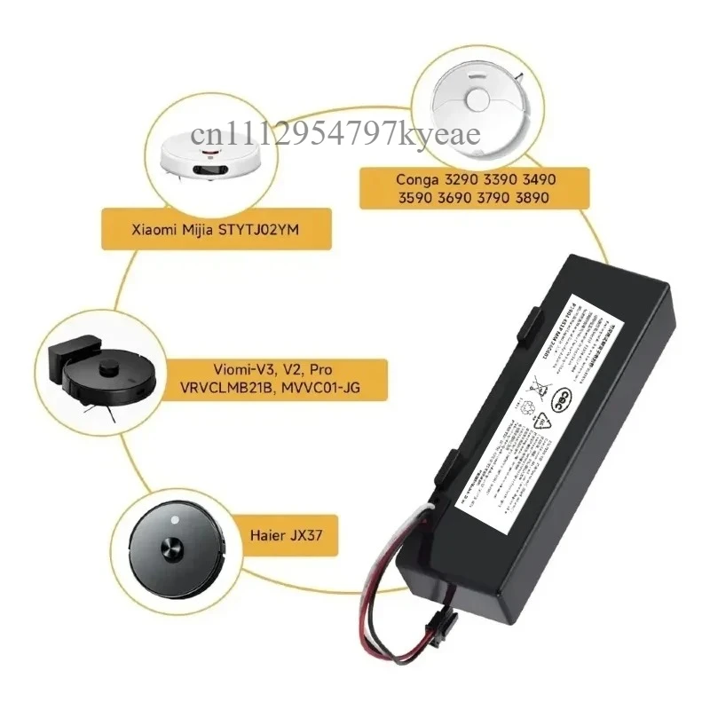 Hochsichere 14,4V 3500mAh Wiederaufladbare Lithium-Ersatzbatterie mit Stabiler Leistung, Dreifachschutz Gegen Überladung, Überhitzung und Kurzschluss, Universelle Ersatzteile für Xiaomi Mijia 2S Mop P Conga 3290 3390 Haushalts-Bodenroboter – Detail 2