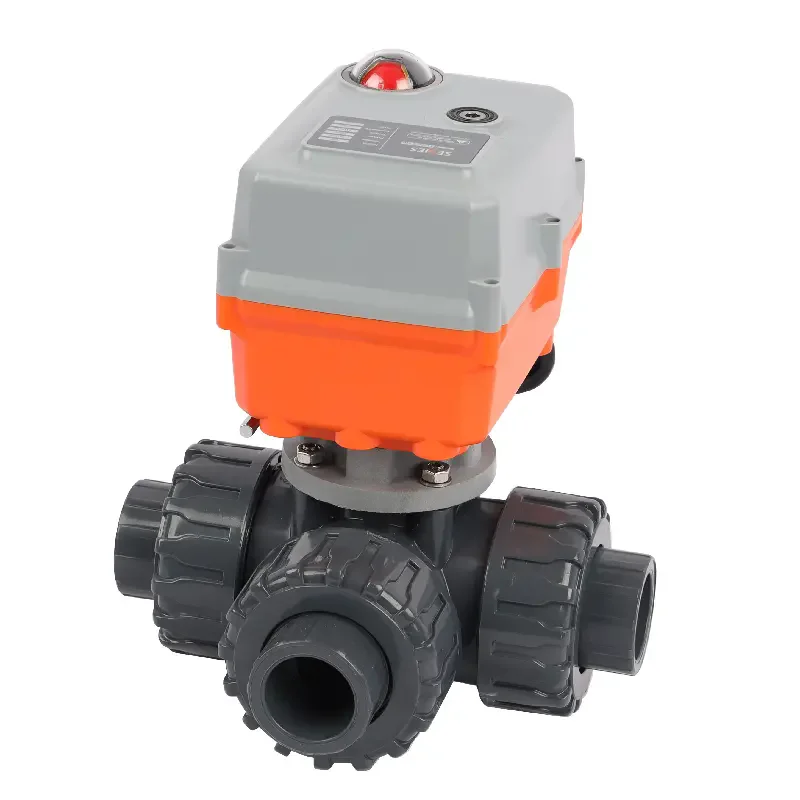 Industrial safety adjustment Electric three-way ball valve Plastic valve body High pressure diaphragm for water