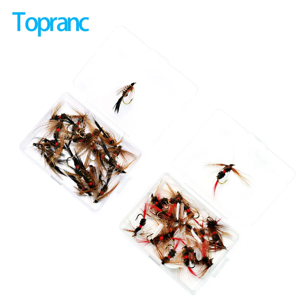 Handmade Feather Fly Fishing Lures Set With Storage Box, Artificial Insect Fly Hooks For Trout Perch Freshwater Fishing Tackle