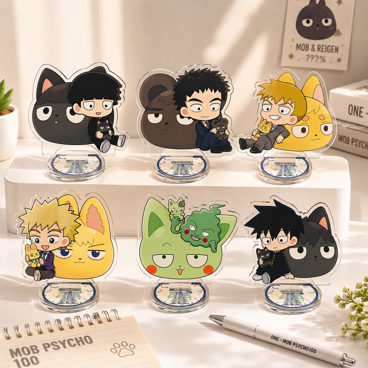 Anime Mob Psycho 100 10cm Acrylic Stand Tabletop Decorations Accessories Decor Gifts Exquisite Products Jewelry Keychains
